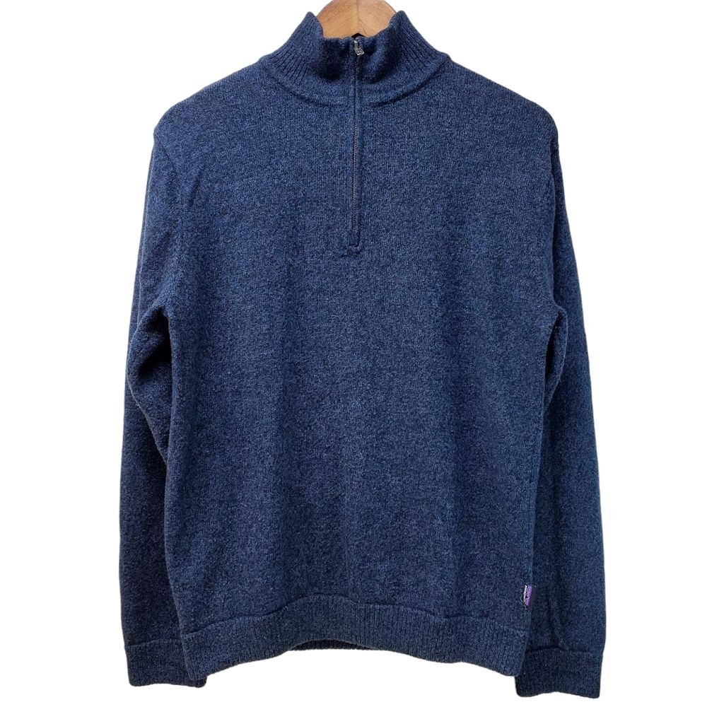 PATAGONIA Men's Quarter-Zip Lambswool Blend Sweater Size S